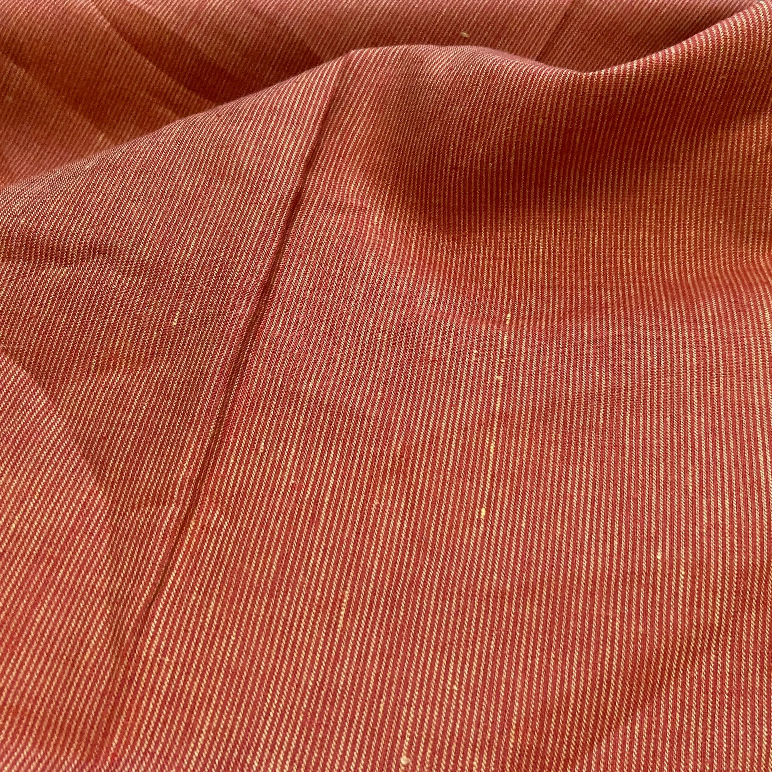 100% Yarn Dyed Linen Stripe in Paprika