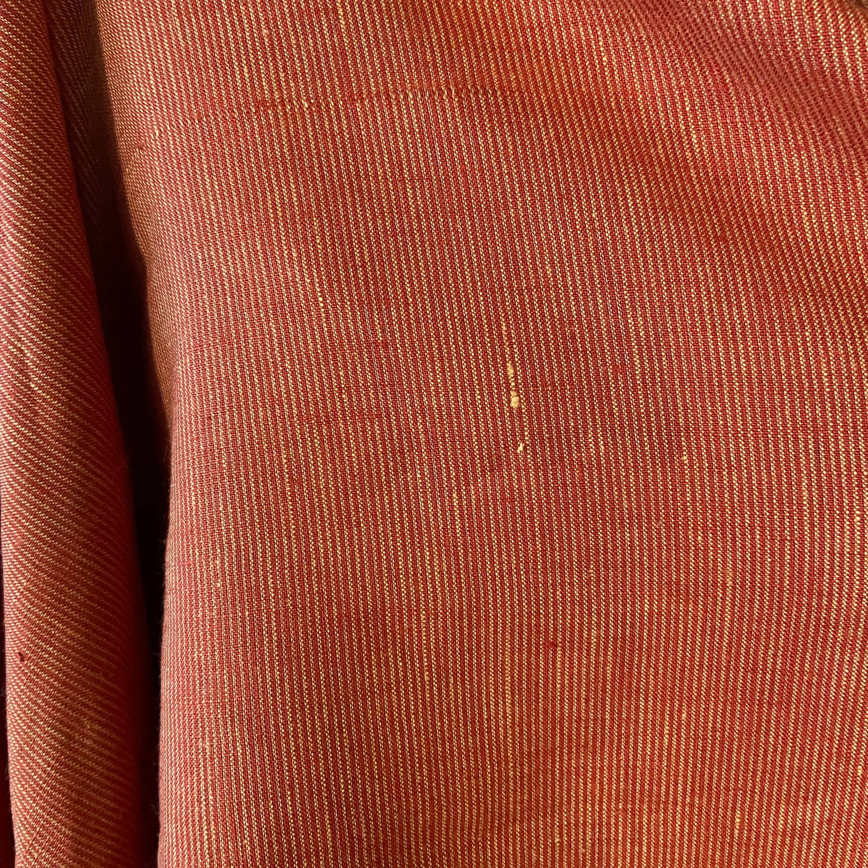 100% Yarn Dyed Linen Stripe in Paprika