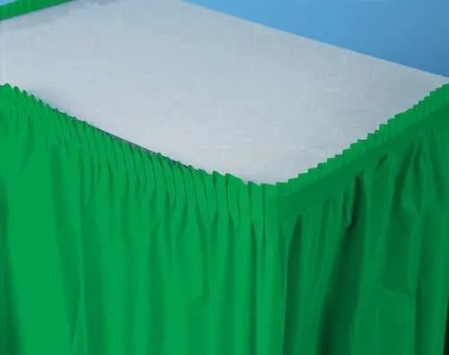 14' X 29" Emerald Green Plastic Table Skirts