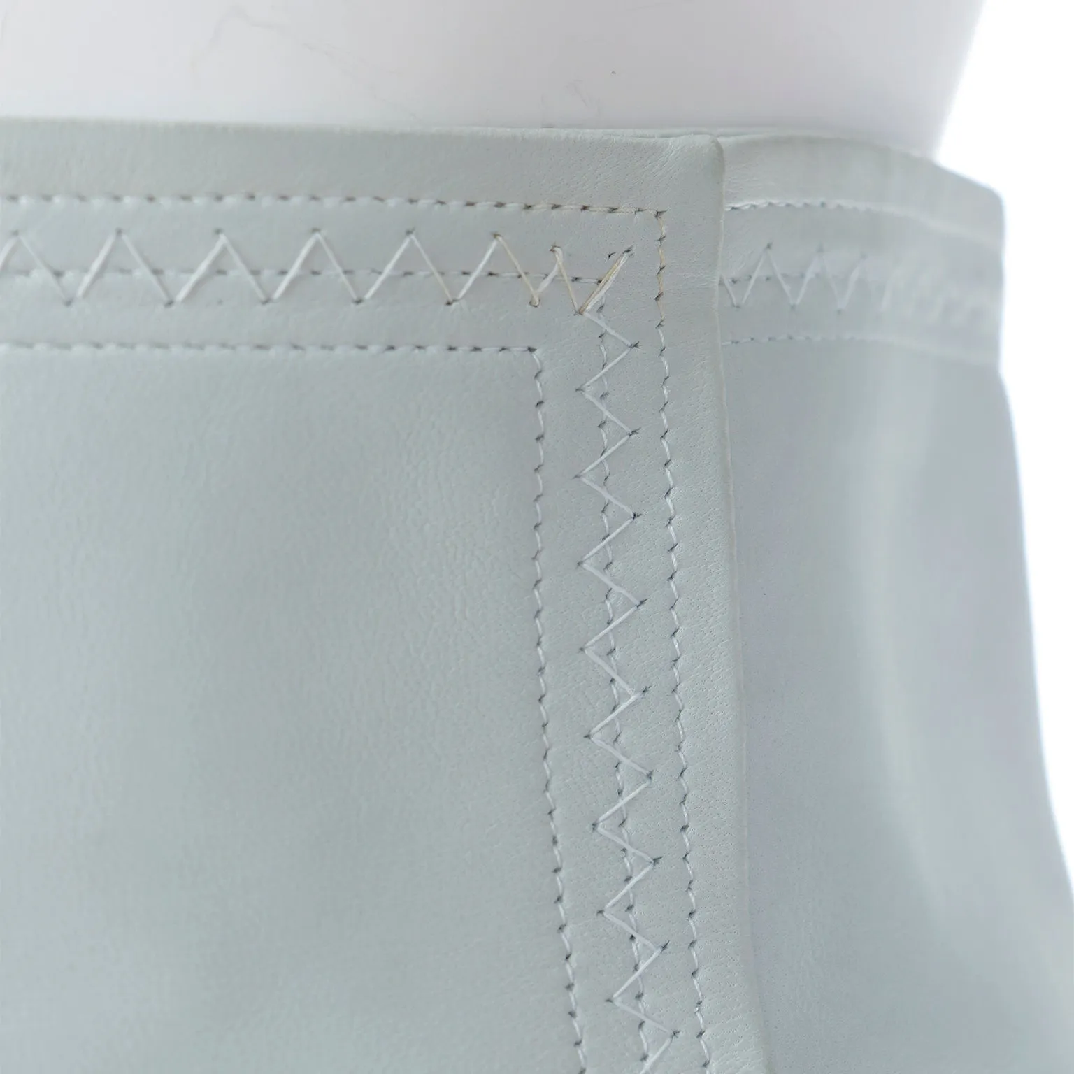 2000s Chanel Pale Mint Green Lambskin Leather High Waist Skirt