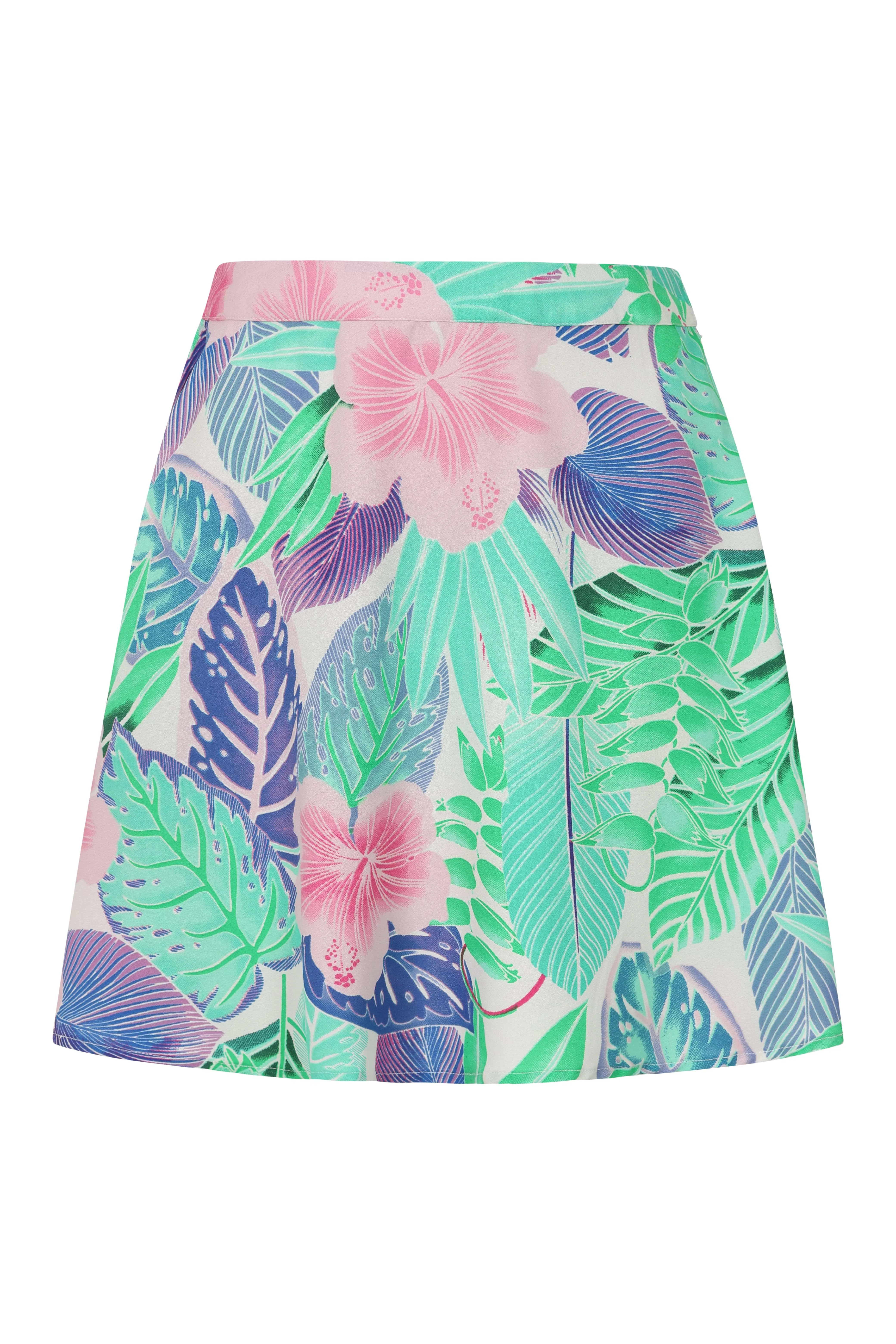 Apollo Skirt in White Aqua Botanics