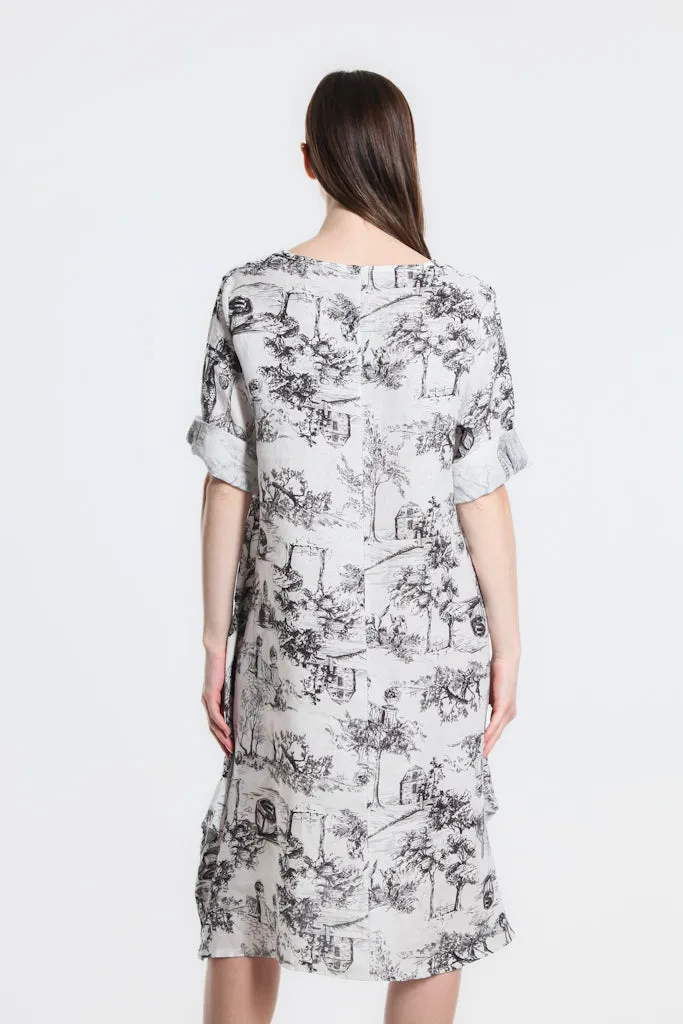 April Toile Pocket Dress (DSS165T)