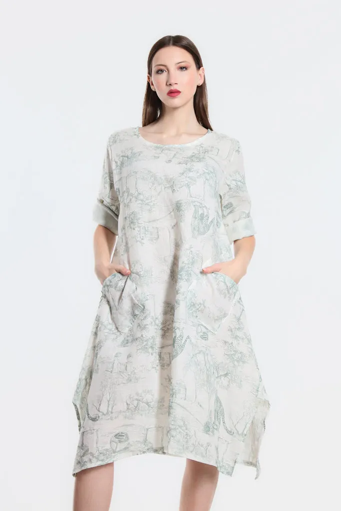 April Toile Pocket Dress (DSS165T)