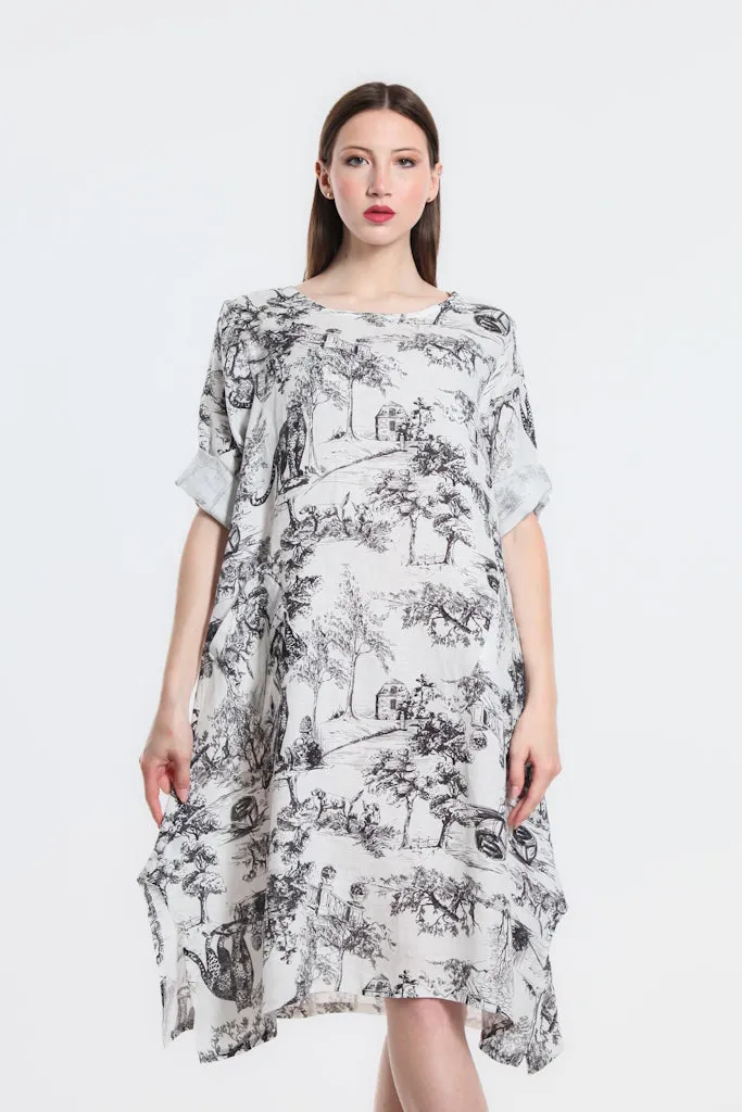 April Toile Pocket Dress (DSS165T)