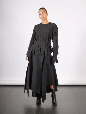 Asymmetric Panels Skirt in Black by A.W.A.K.E. Mode