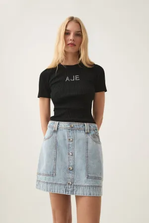 Aura Denim Mini Skirt