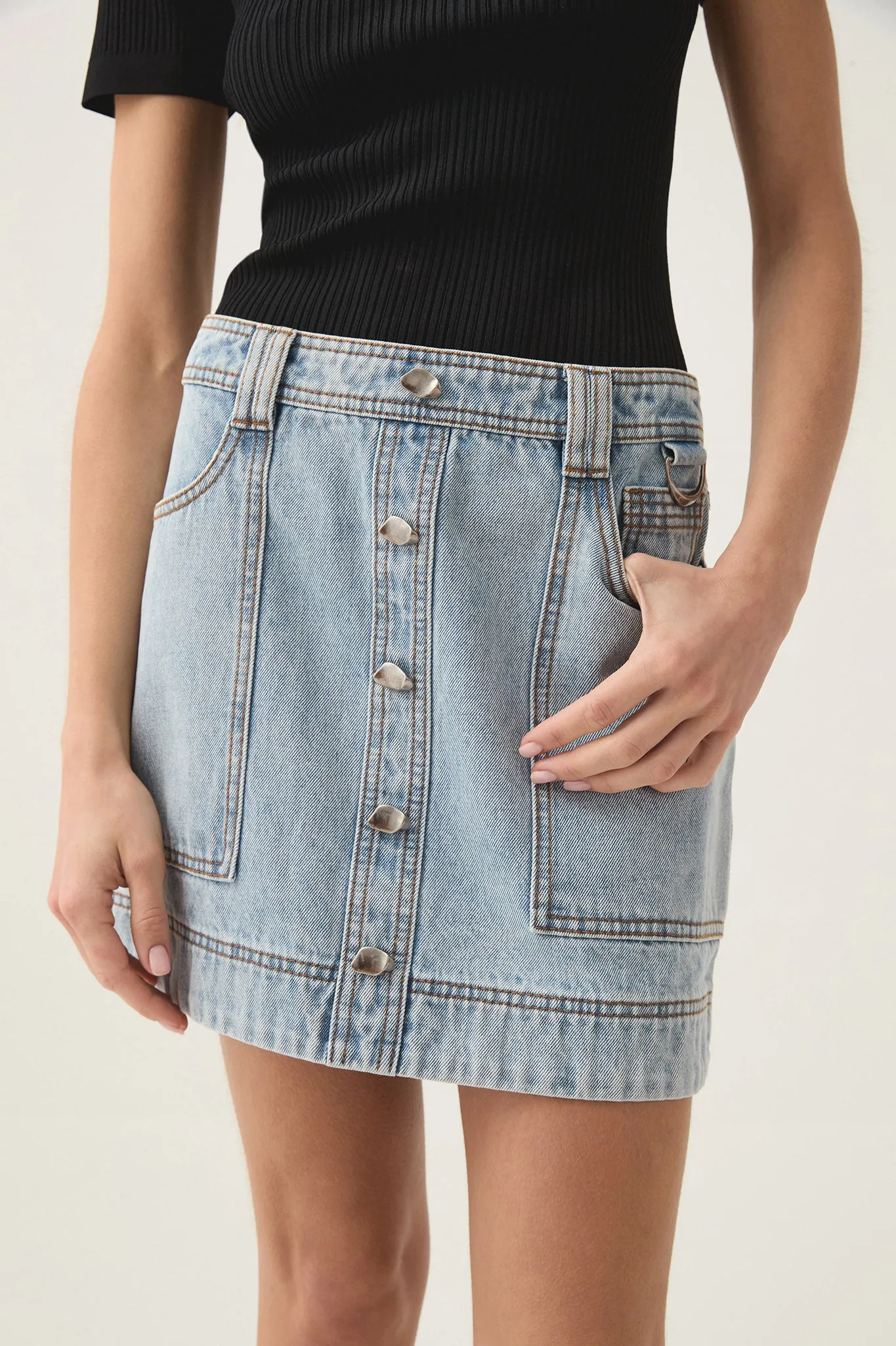 Aura Denim Mini Skirt