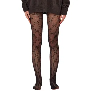 Bow Pattern Fishnet Tights