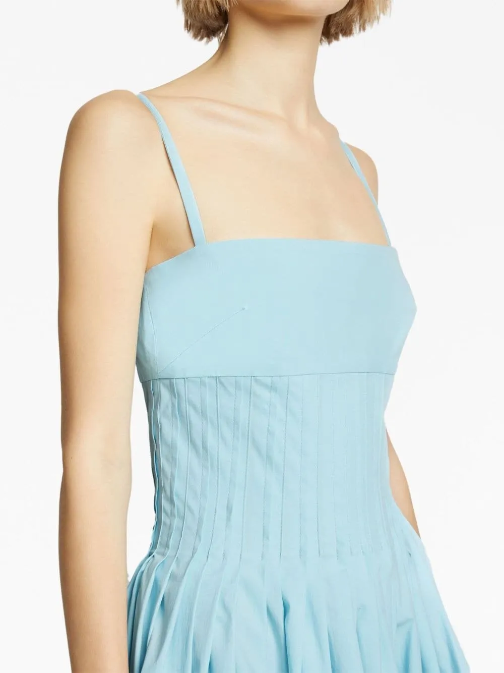 BUSTIER-STYLE COTTON-BLEND DRESS