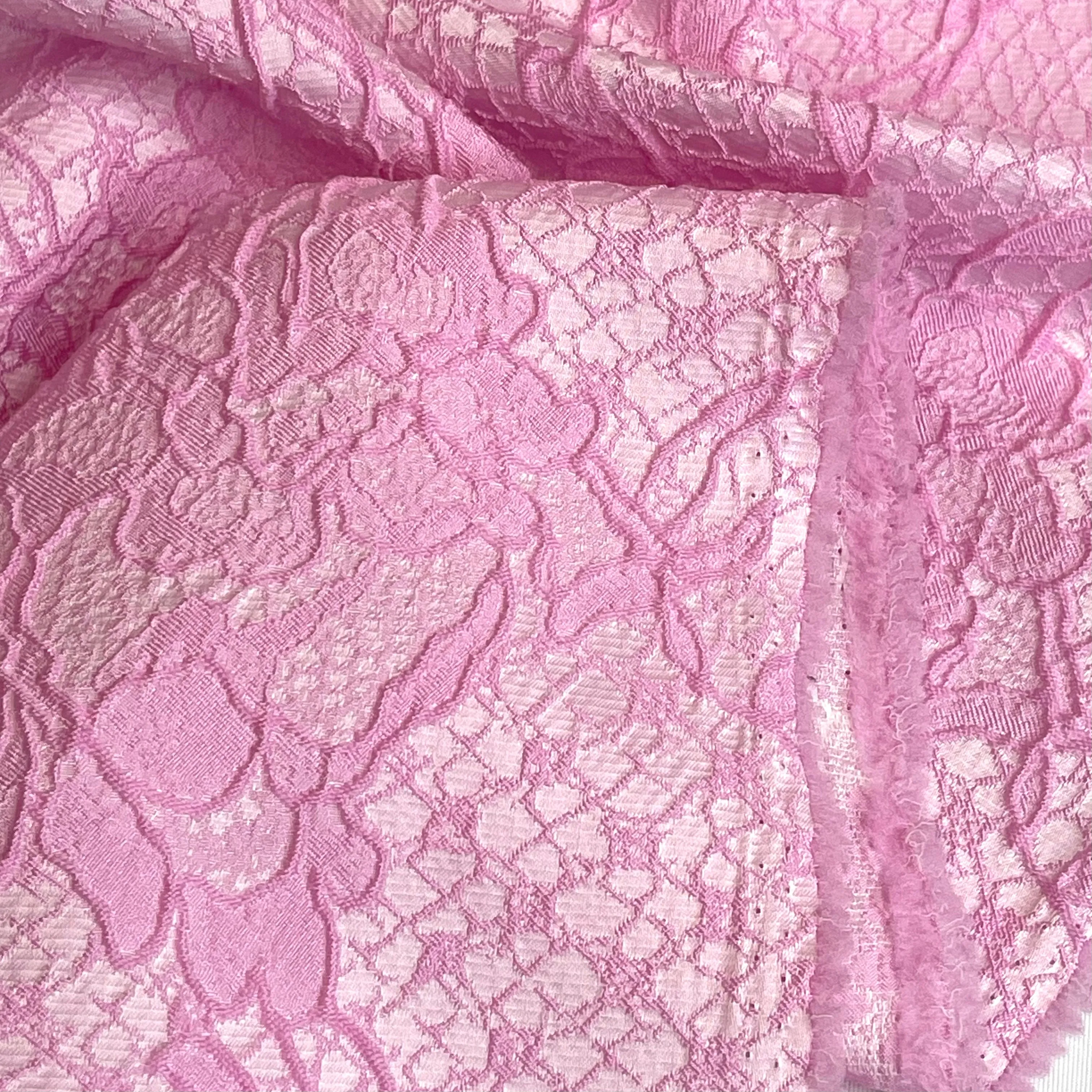 Candy Floss Roses Cloque Brocade