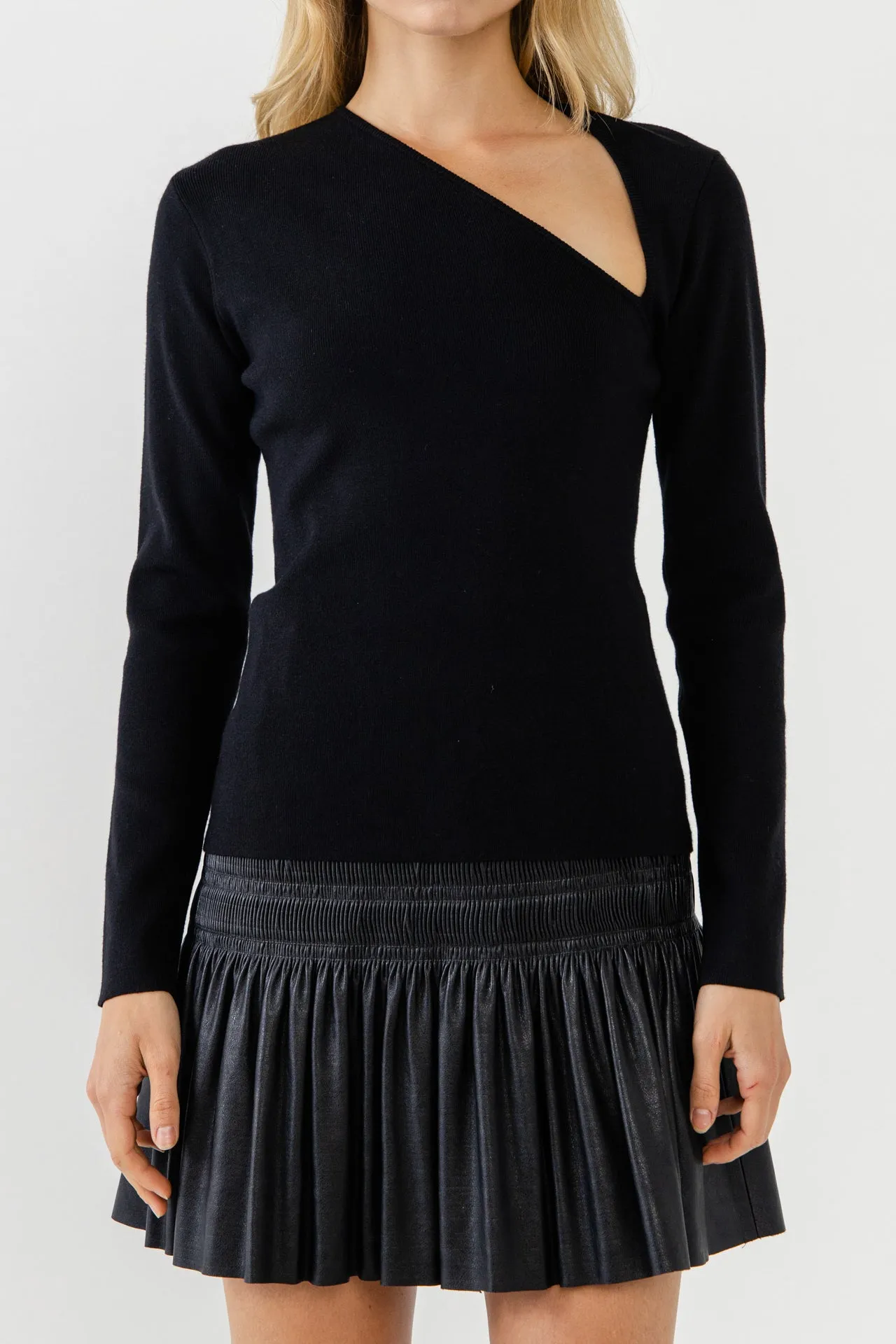 Cut out Long Sleeve Knit Top - Final Sale