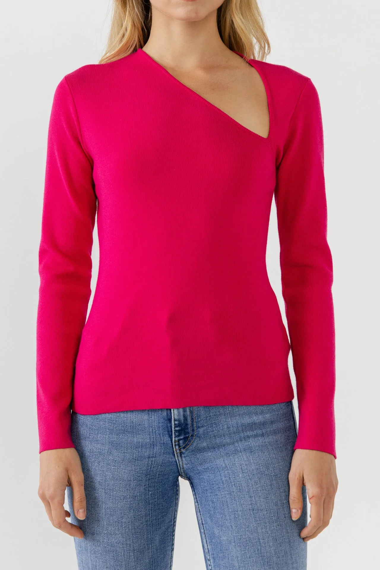 Cut out Long Sleeve Knit Top - Final Sale