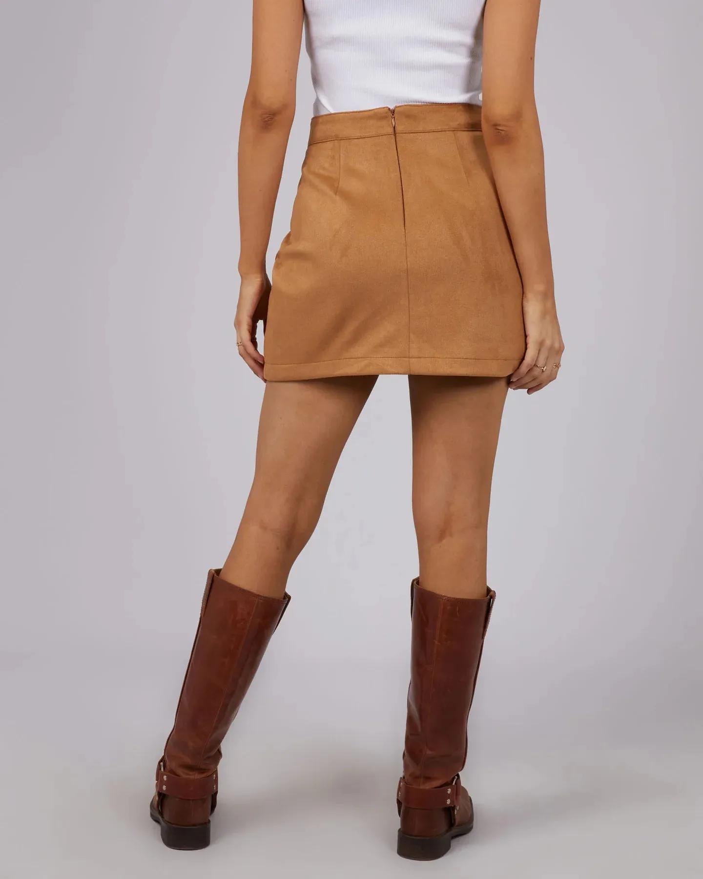 Dallas Suede Skirt - Tan