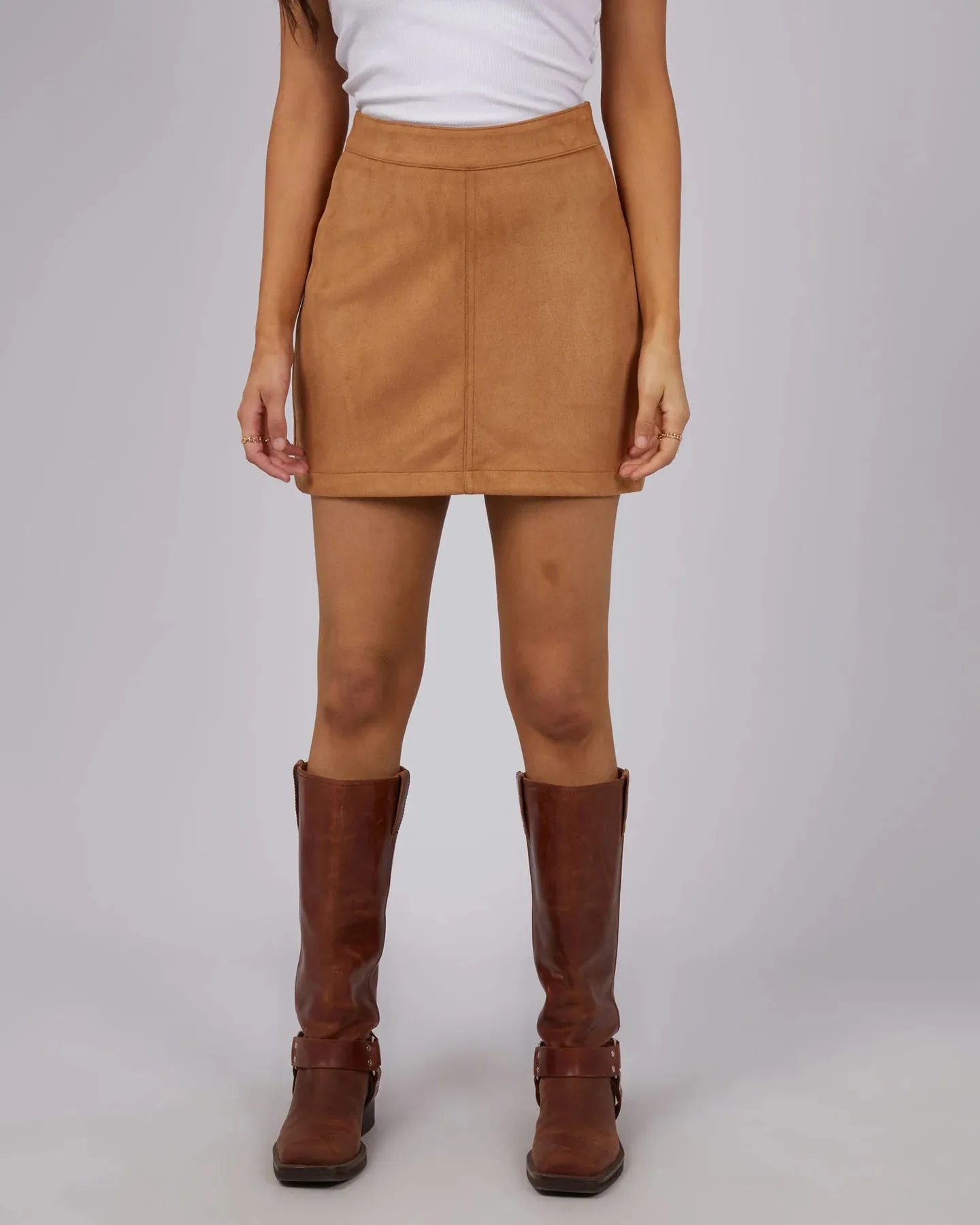 Dallas Suede Skirt - Tan