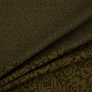 Dark Green Chenille Brocade