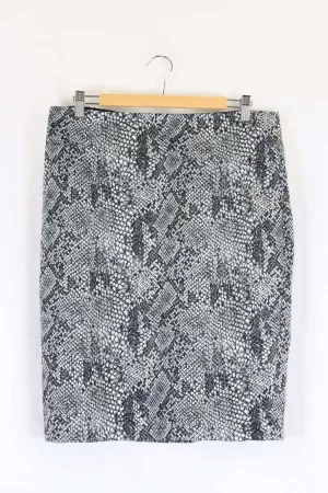 Diana Ferrari Animal Print Skirt Black And White 12