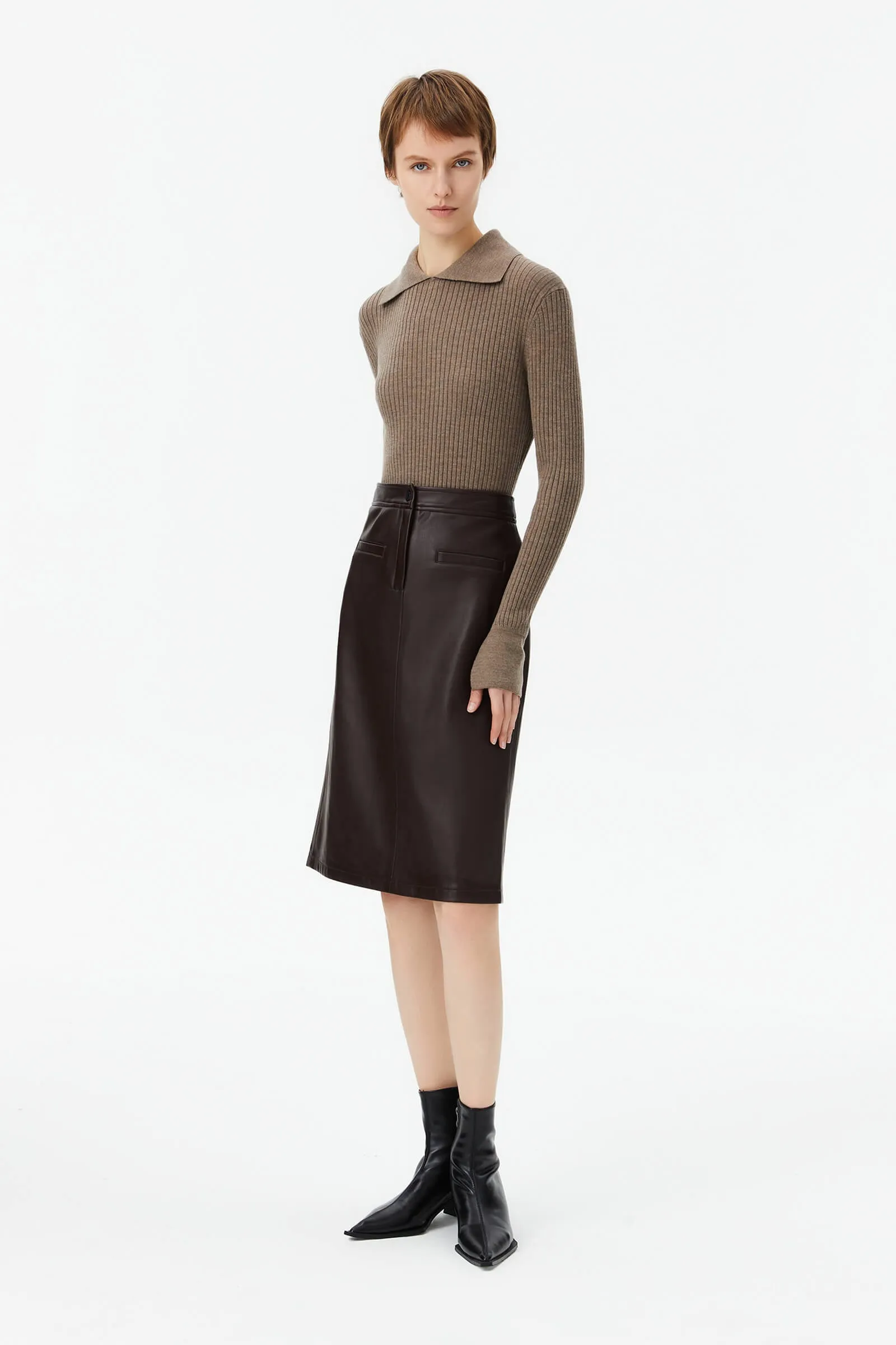 Elegant Workplace-Style Belted H-Line Skirt