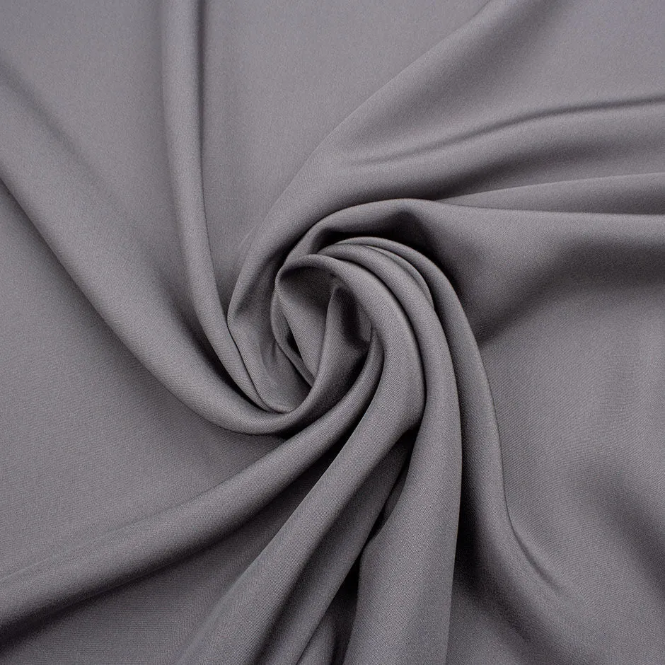 Fossil Grey Silk Marocain Crêpe