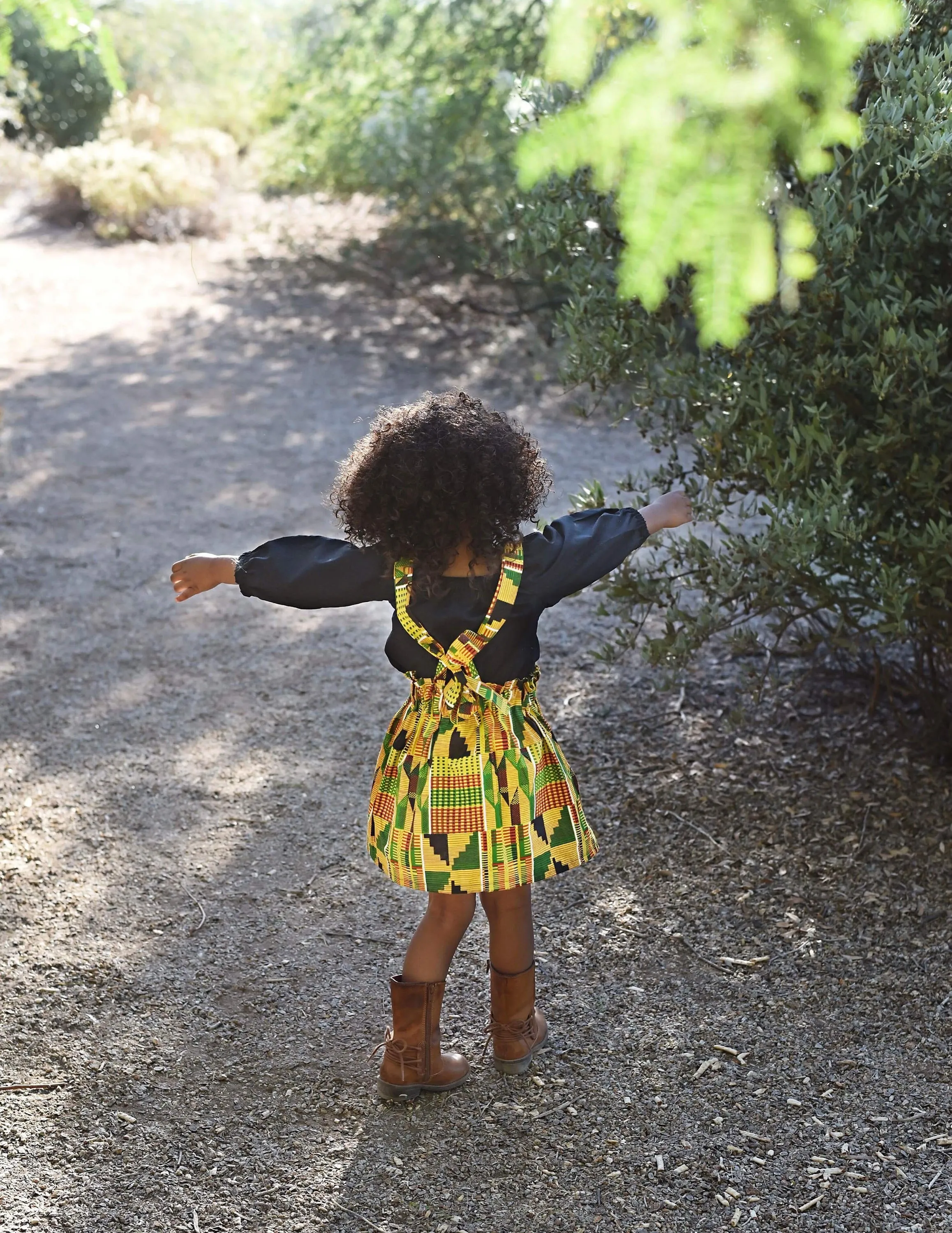 Girls African Kente Suspender Skirt