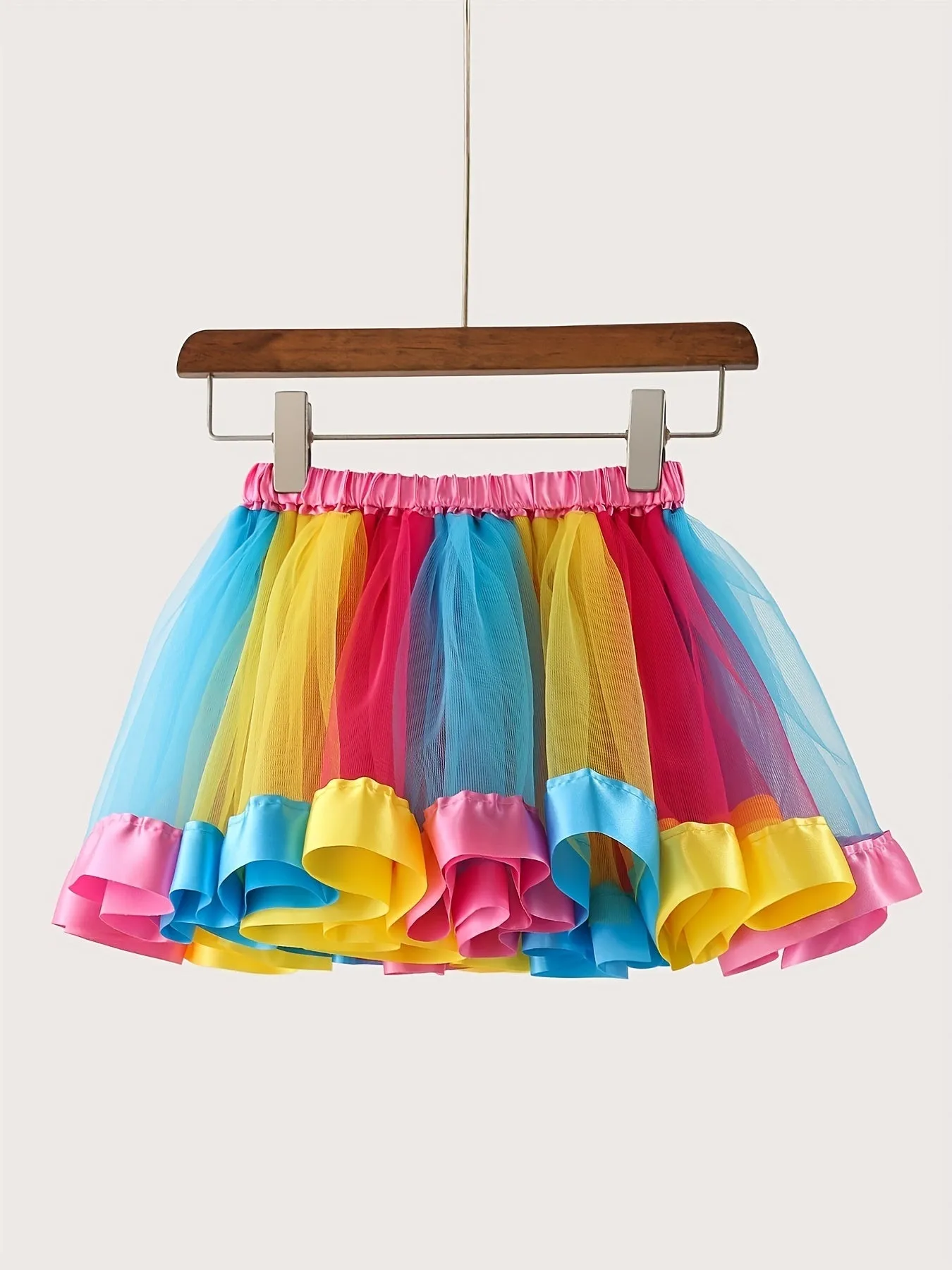 Girls Color Block Tutu Skirts, Bowknot Design Mermaid Costume Skirts Party Dance Ballet Skirts Kids Clothes