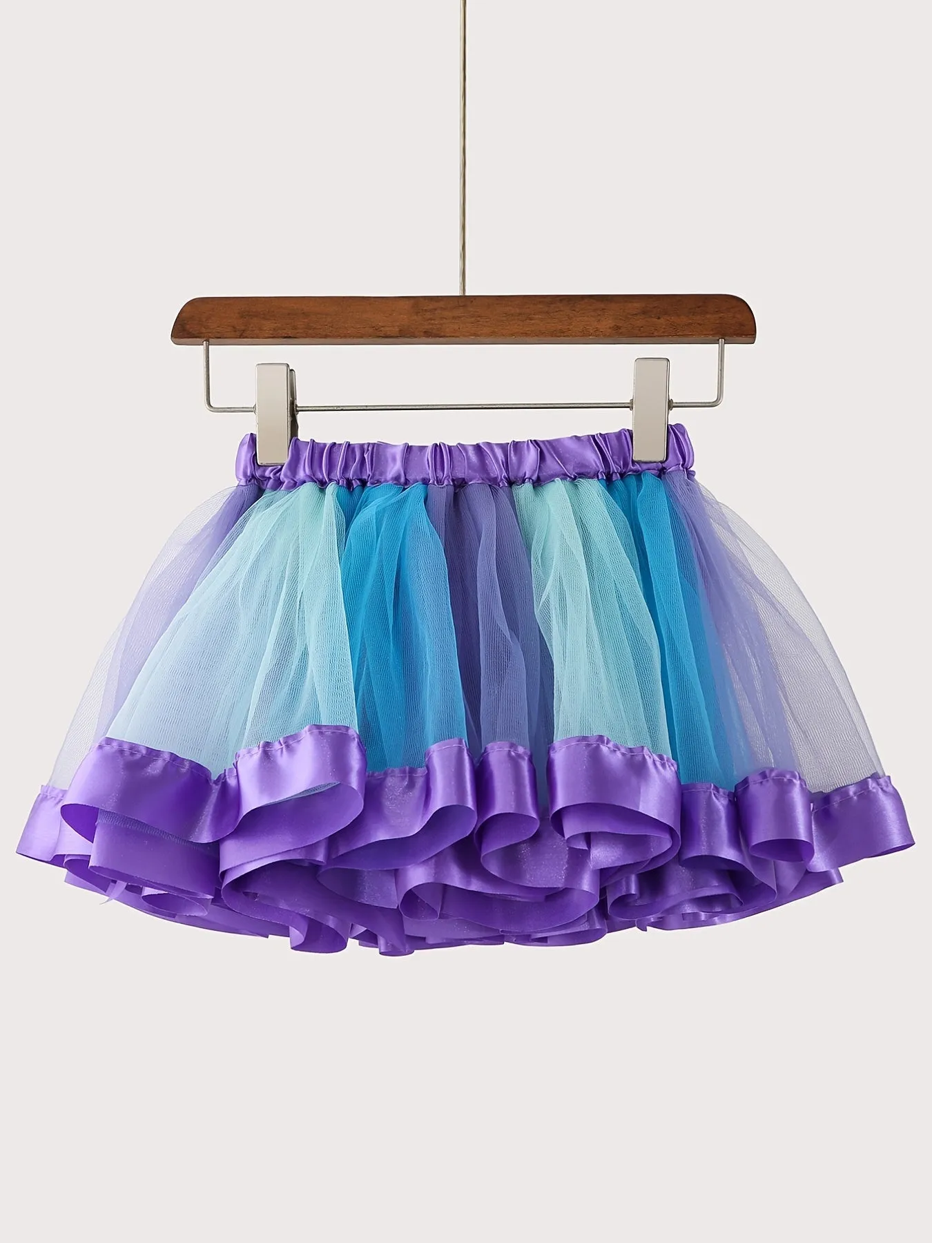 Girls Color Block Tutu Skirts, Bowknot Design Mermaid Costume Skirts Party Dance Ballet Skirts Kids Clothes