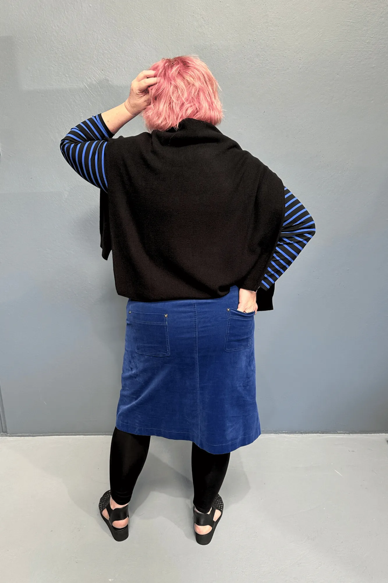 'GRACE' Cord Skirt - Blue