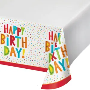 Happy Birthday FunTablecover, 44in X 88in