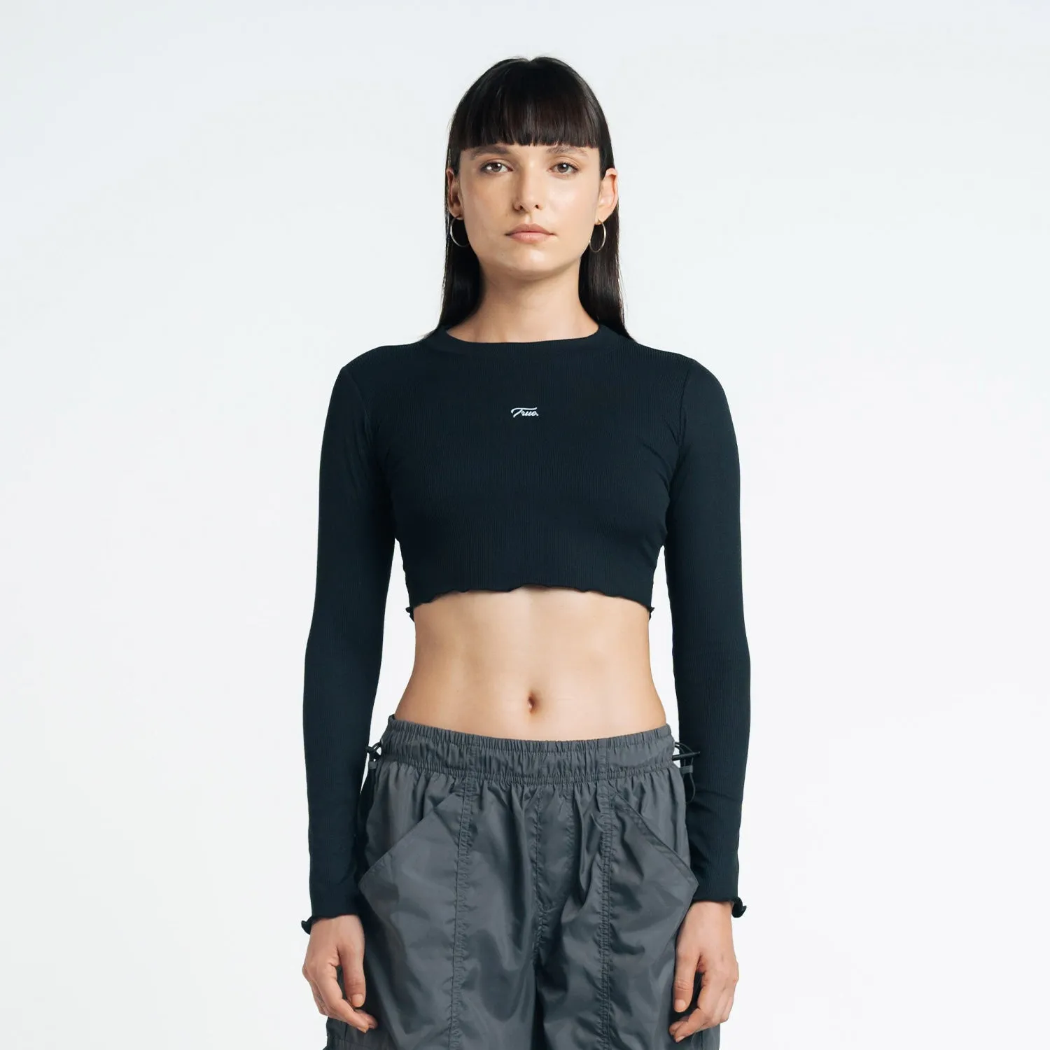 H.E.R. LS Ribbed Top - Black