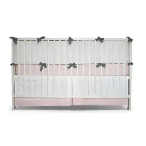 Honeyami Organic White-Petal Pink Crib Skirt