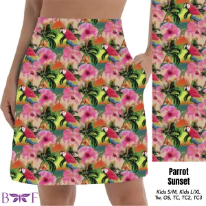 Parrot sunset skorts with pockets