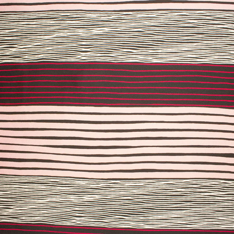 Pink/Black Striped Silk Mikado