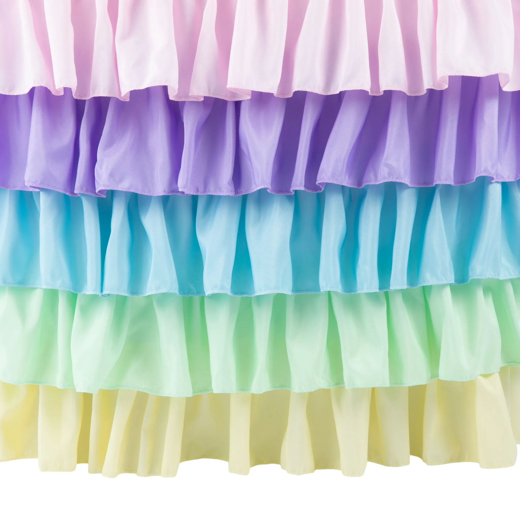 Ruffled 5 Tier Pastel Rainbow Table Skirt 21ft Polyester