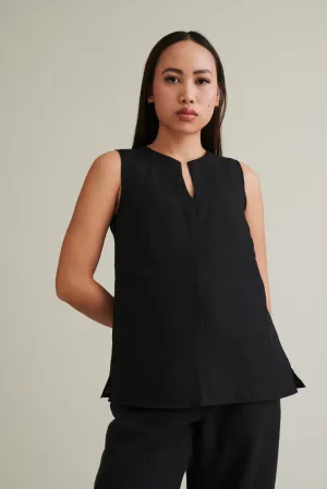 Rumar Linen Tank Top Black