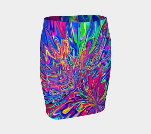 SONIC BLOOMING FITTED SKIRT | PSYCHEDELIC POUR HOUSE