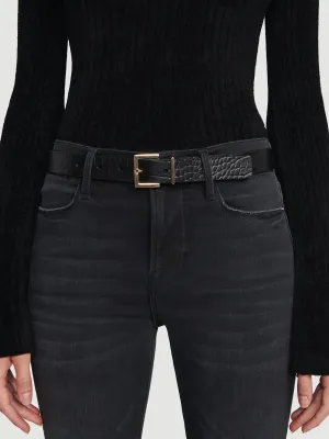 Square Buckle Belt -- Noir