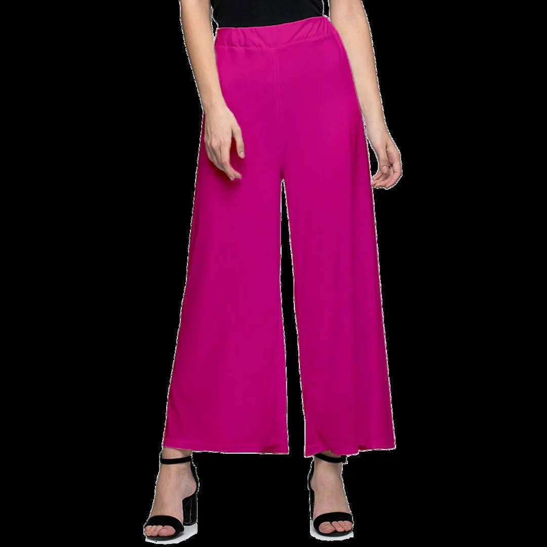 Stylish Women Palazzo Combo Pack Of 2 (Pink, Maroon)