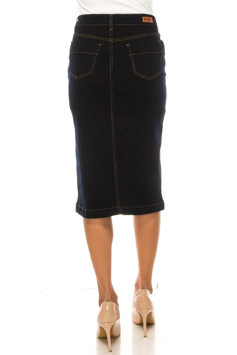 The Dark Denim Skirt