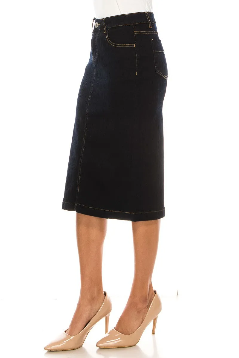 The Dark Denim Skirt