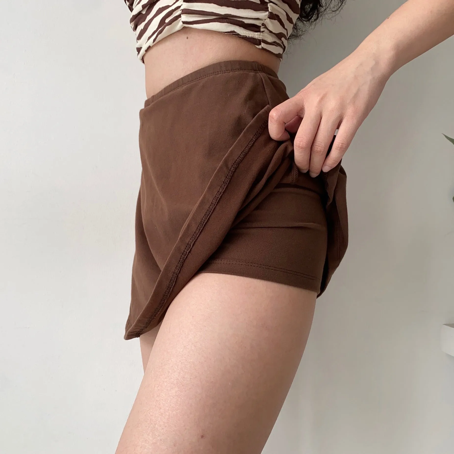 Wenkouban - Timeless Retro Brown Skirt ~ HANDMADE