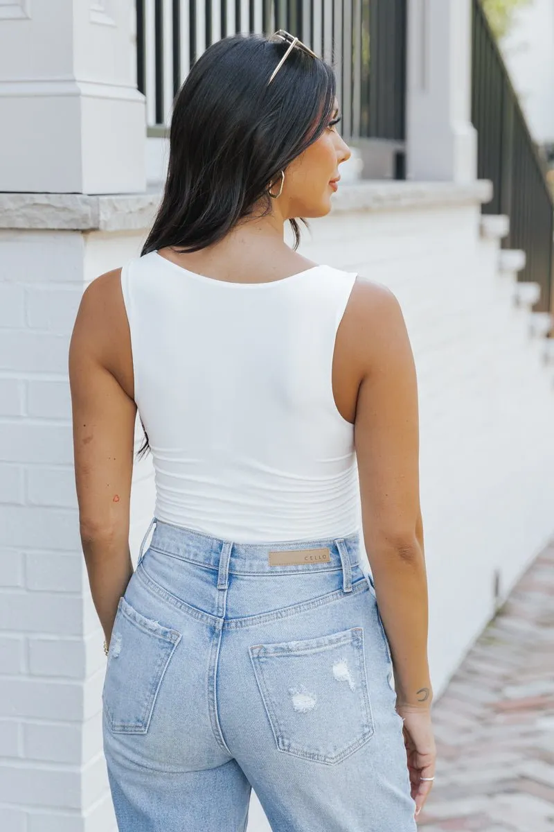 White Seamless Tank Bodysuit