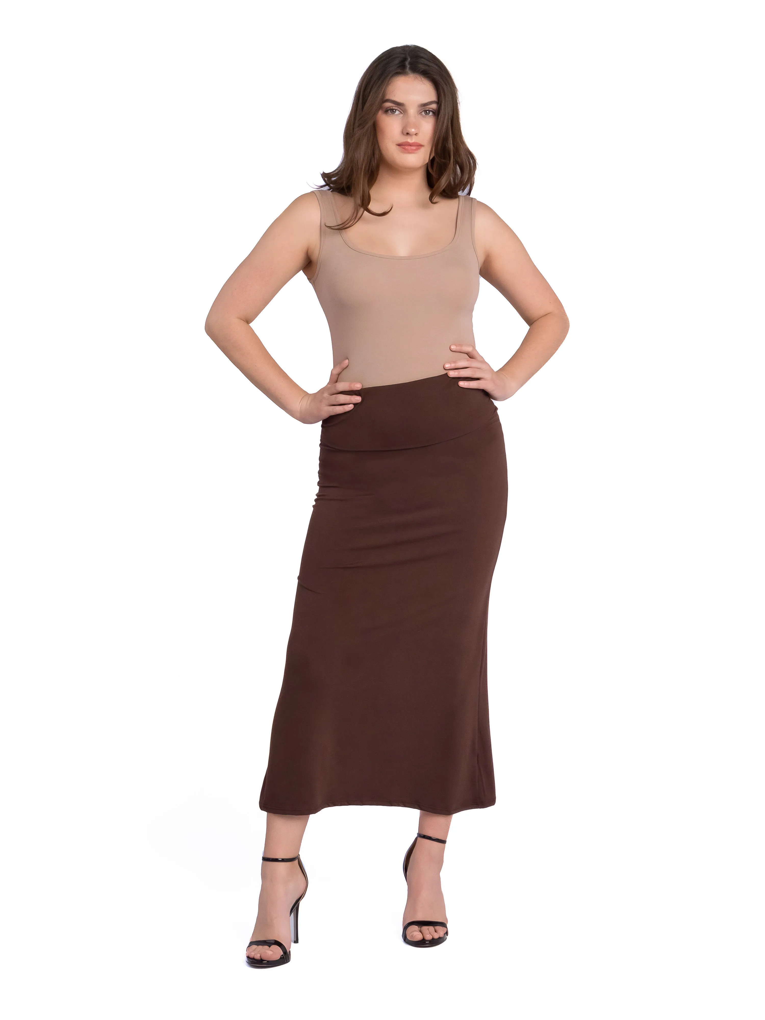 Womens Comfortable Foldover Maxi Skirt