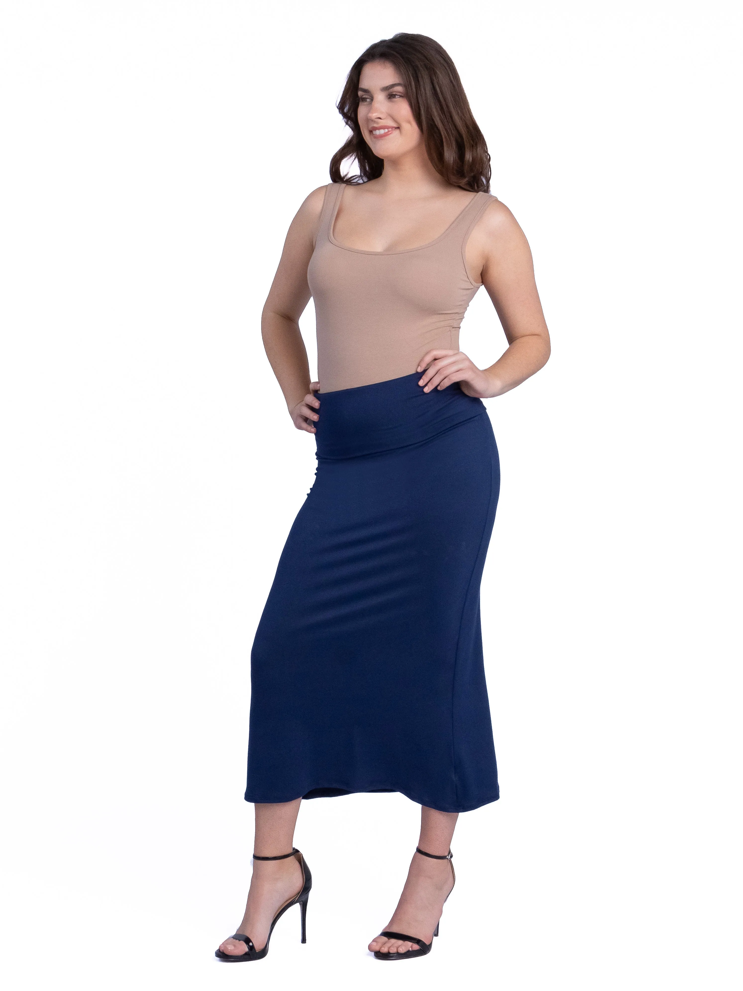 Womens Comfortable Foldover Maxi Skirt