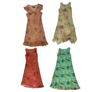 Y2K Floral Print Sleeveless Dresses (NS-104)